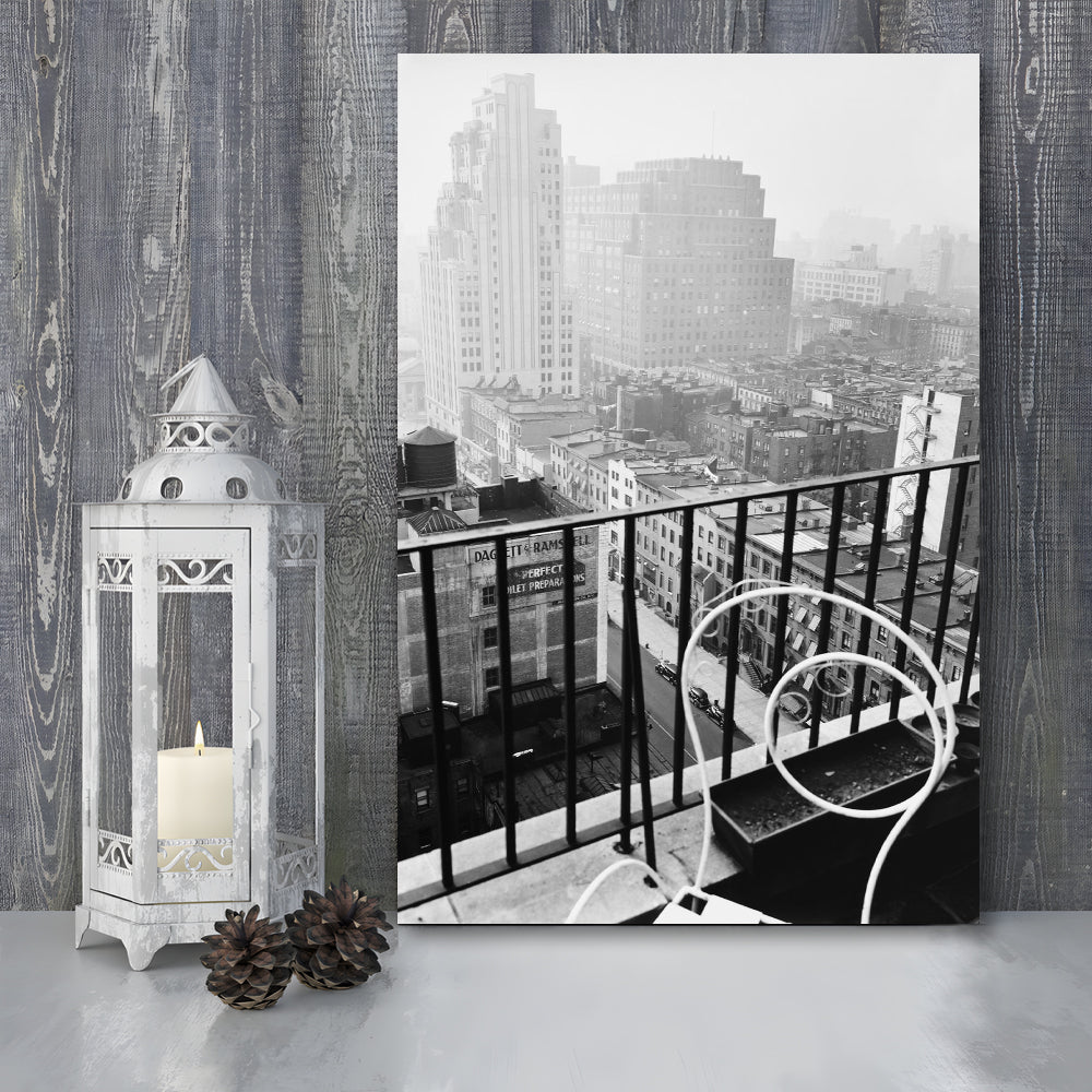 New York City View Black and White Art Architecture Print, Canvas Print Wall Art