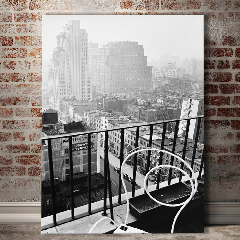 New York City View Black and White Art Architecture Print, Canvas Print Wall Art