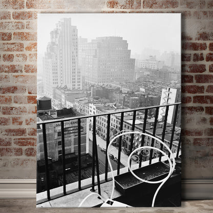 New York City View Black and White Art Architecture Print, Canvas Print Wall Art