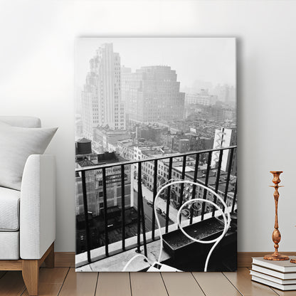 New York City View Black and White Art Architecture Print, Canvas Print Wall Art