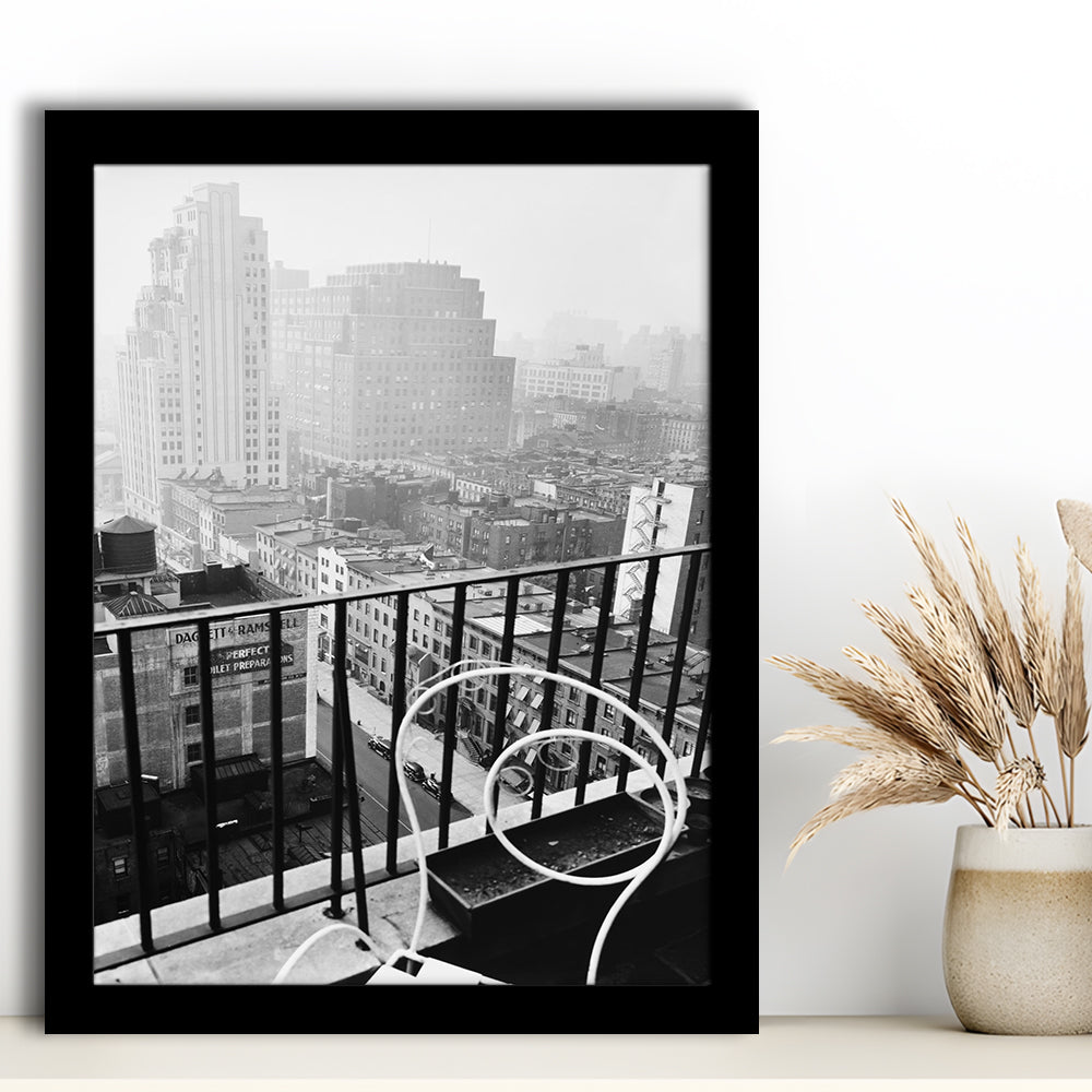 New York City View Black and White Art Architecture Print, Framed Art Print Wall Decor