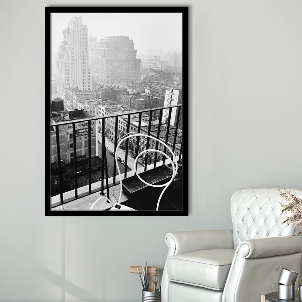 New York City View Black and White Art Architecture Print, Framed Art Print Wall Decor
