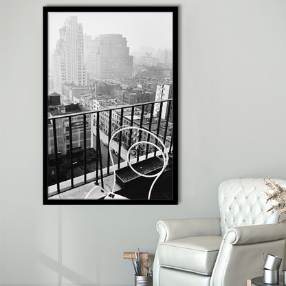 New York City View Black and White Art Architecture Print, Framed Art Print Wall Decor