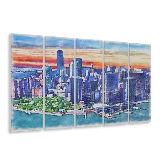 New York City Watercolor Painting Canvas, New York City Painting, Sport Art, Extra Large Canvas Print Wall Art