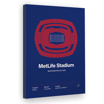 NY Giants Stadium Print, NY MetLife Stadium Print, Fan Gifts, Sport Art, Canvas Print Wall Art