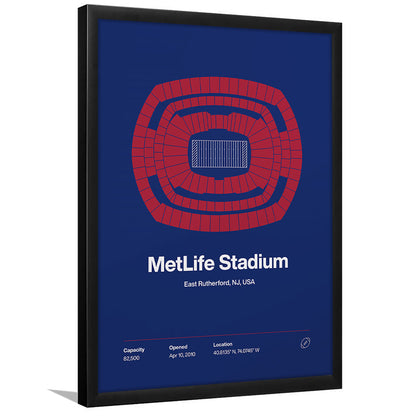 NY Giants Stadium Print, NY MetLife Stadium Print, Gifts for him, Sport Art, Framed Art Print Wall Decor