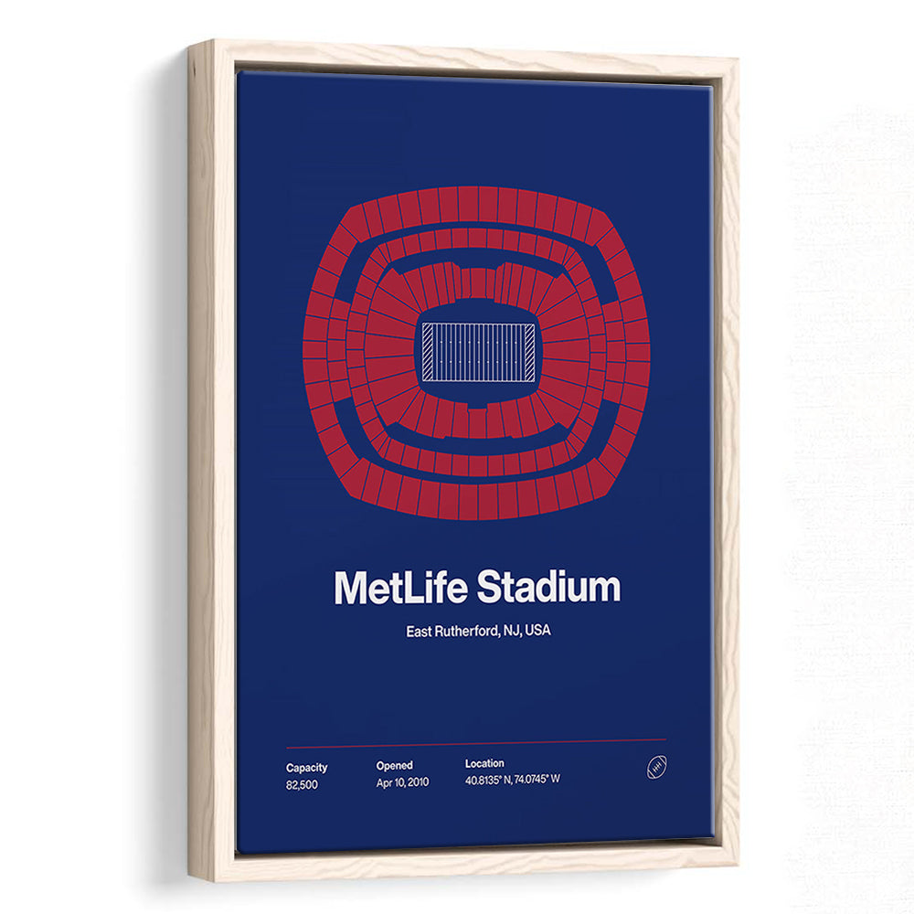 NY Giants Stadium Print, NY MetLife Stadium Print, Man Cave Gift, Floating Framed Canvas Print Wall Art