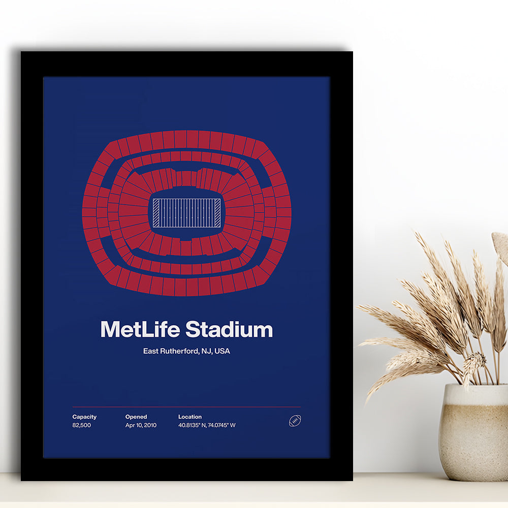 NY Giants Stadium Print, NY MetLife Stadium Print, Gifts for him, Sport Art, Framed Art Print Wall Decor