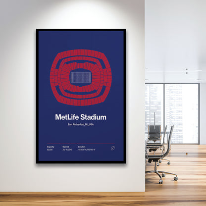 NY Giants Stadium Print, NY MetLife Stadium Print, Gifts for him, Sport Art, Framed Art Print Wall Decor