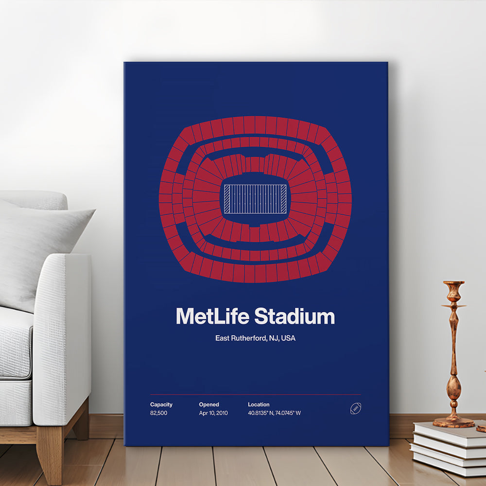 NY Giants Stadium Print, NY MetLife Stadium Print, Fan Gifts, Sport Art, Canvas Print Wall Art