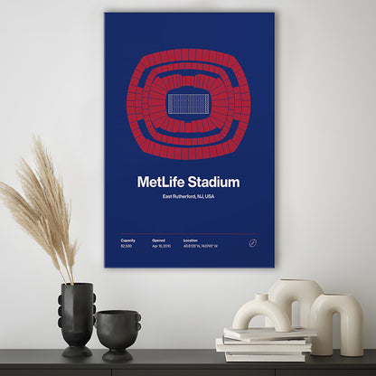 NY Giants Stadium Print, NY MetLife Stadium Print, Fan Gifts, Sport Art, Canvas Print Wall Art