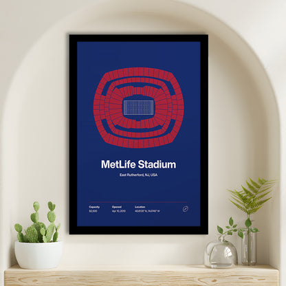 NY Giants Stadium Print, NY MetLife Stadium Print, Gifts for him, Sport Art, Framed Art Print Wall Decor