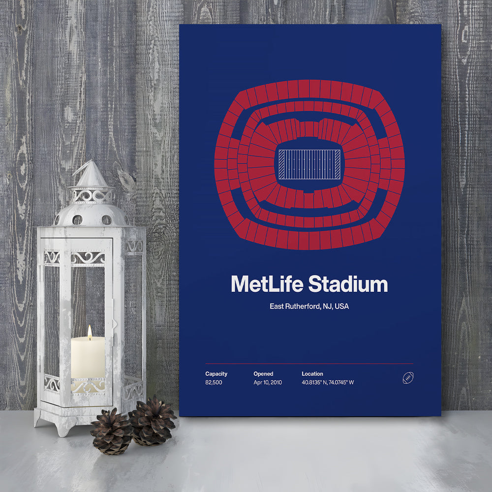 NY Giants Stadium Print, NY MetLife Stadium Print, Fan Gifts, Sport Art, Canvas Print Wall Art