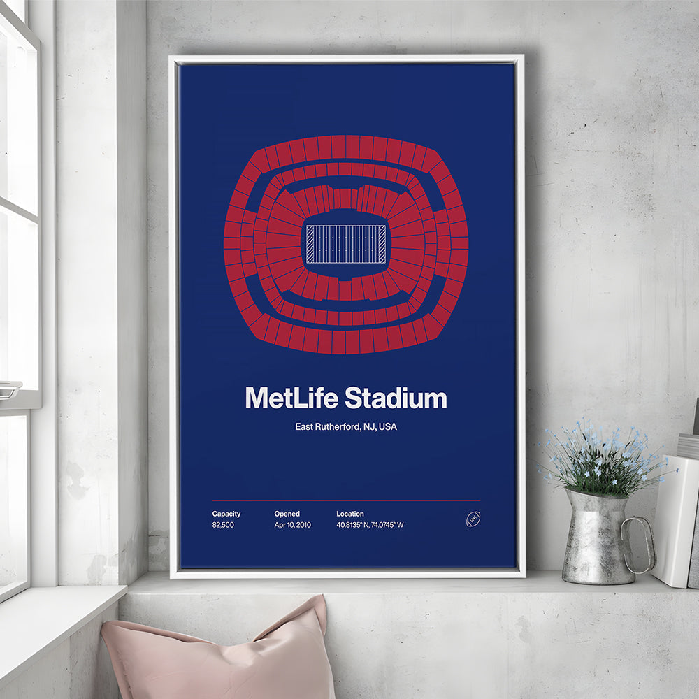 NY Giants Stadium Print, NY MetLife Stadium Print, Man Cave Gift, Floating Framed Canvas Print Wall Art