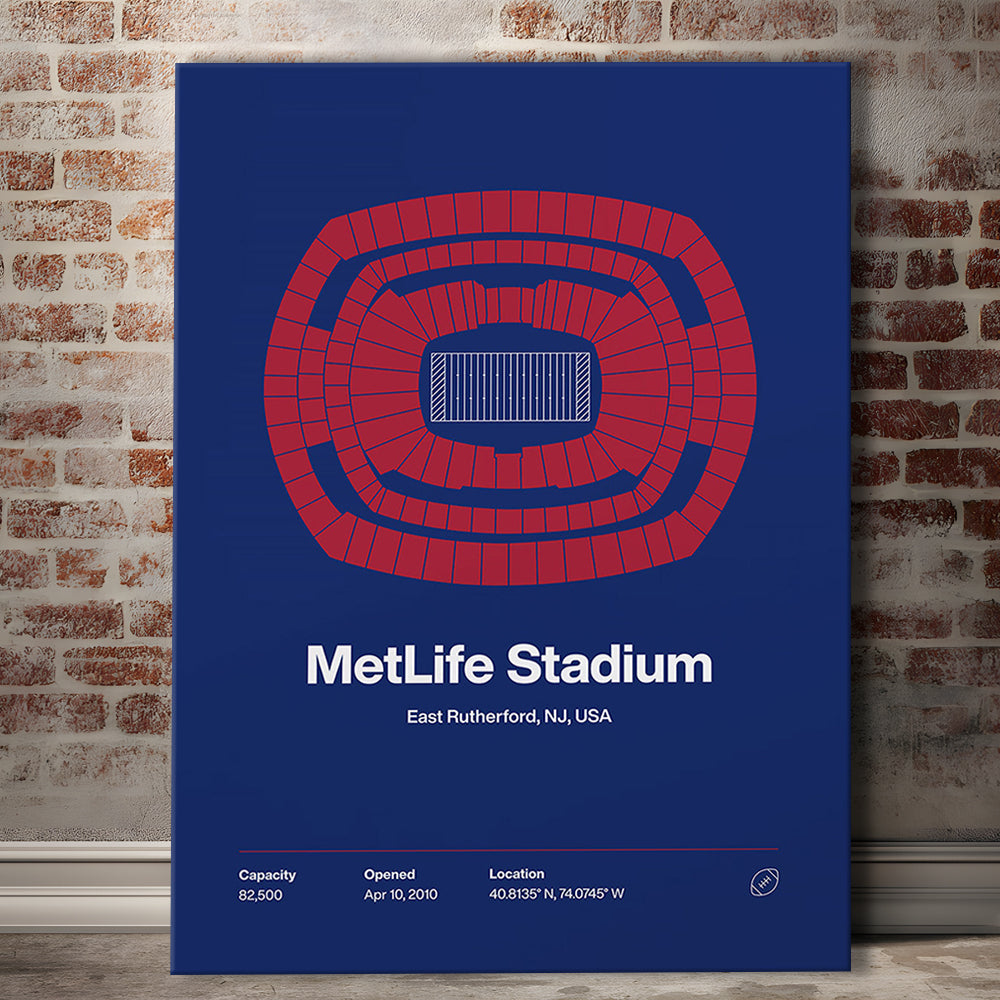 NY Giants Stadium Print, NY MetLife Stadium Print, Fan Gifts, Sport Art, Canvas Print Wall Art