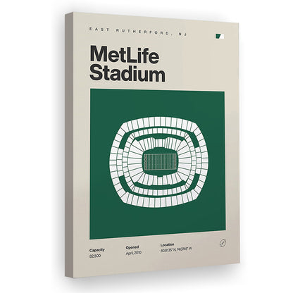 NY Jets Stadium Print, NY MetLife Stadium Print, Fan Gifts, Sport Art, Canvas Print Wall Art