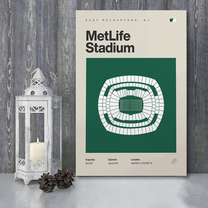 NY Jets Stadium Print, NY MetLife Stadium Print, Fan Gifts, Sport Art, Canvas Print Wall Art