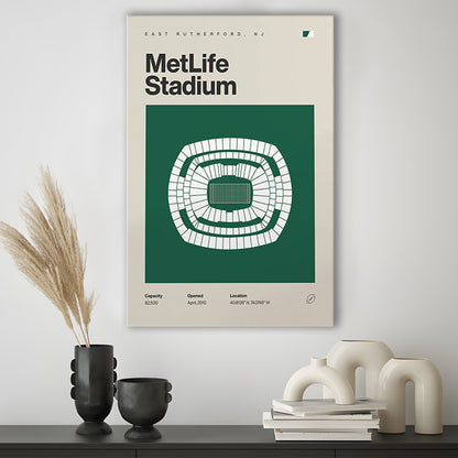 NY Jets Stadium Print, NY MetLife Stadium Print, Fan Gifts, Sport Art, Canvas Print Wall Art