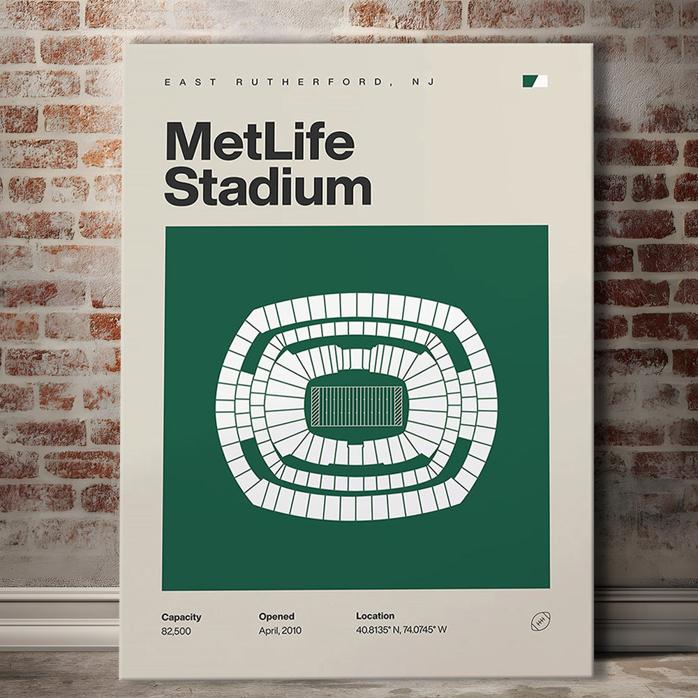 NY Jets Stadium Print, NY MetLife Stadium Print, Fan Gifts, Sport Art, Canvas Print Wall Art