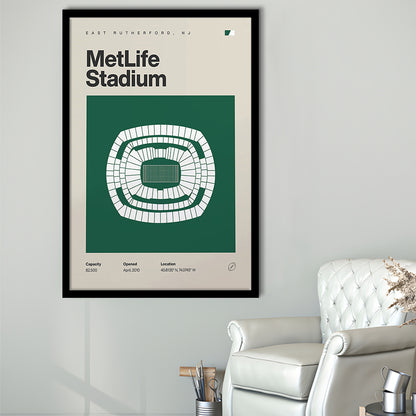 NY Jets Stadium Print, NY MetLife Stadium Print, Gifts for him, Sport Art, Framed Art Print Wall Decor