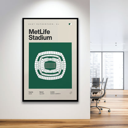 NY Jets Stadium Print, NY MetLife Stadium Print, Gifts for him, Sport Art, Framed Art Print Wall Decor