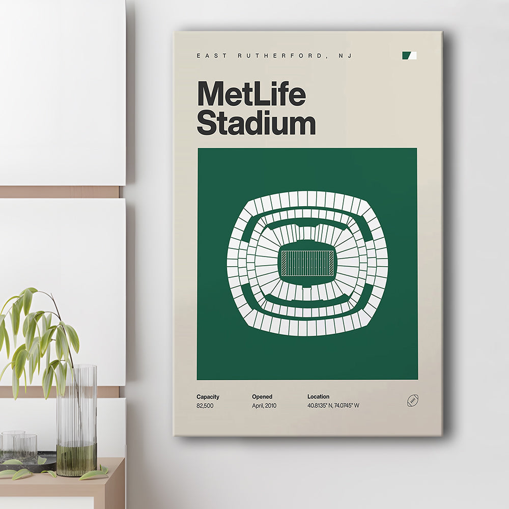 NY Jets Stadium Print, NY MetLife Stadium Print, Fan Gifts, Sport Art, Canvas Print Wall Art