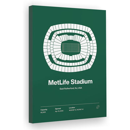 NY Jets Stadium Print, NY MetLife Stadium Print V1, Fan Gifts, Sport Art, Canvas Print Wall Art