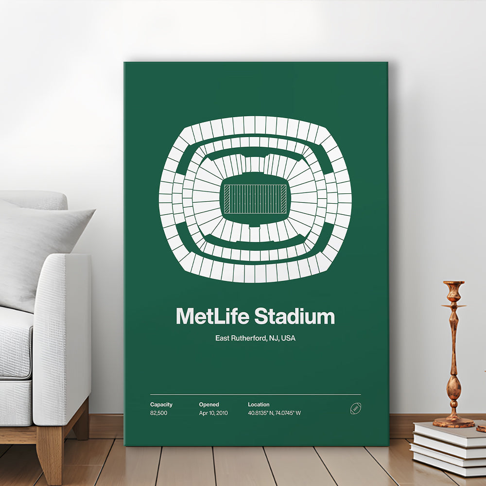 NY Jets Stadium Print, NY MetLife Stadium Print V1, Fan Gifts, Sport Art, Canvas Print Wall Art