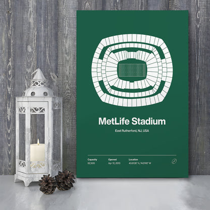 NY Jets Stadium Print, NY MetLife Stadium Print V1, Fan Gifts, Sport Art, Canvas Print Wall Art