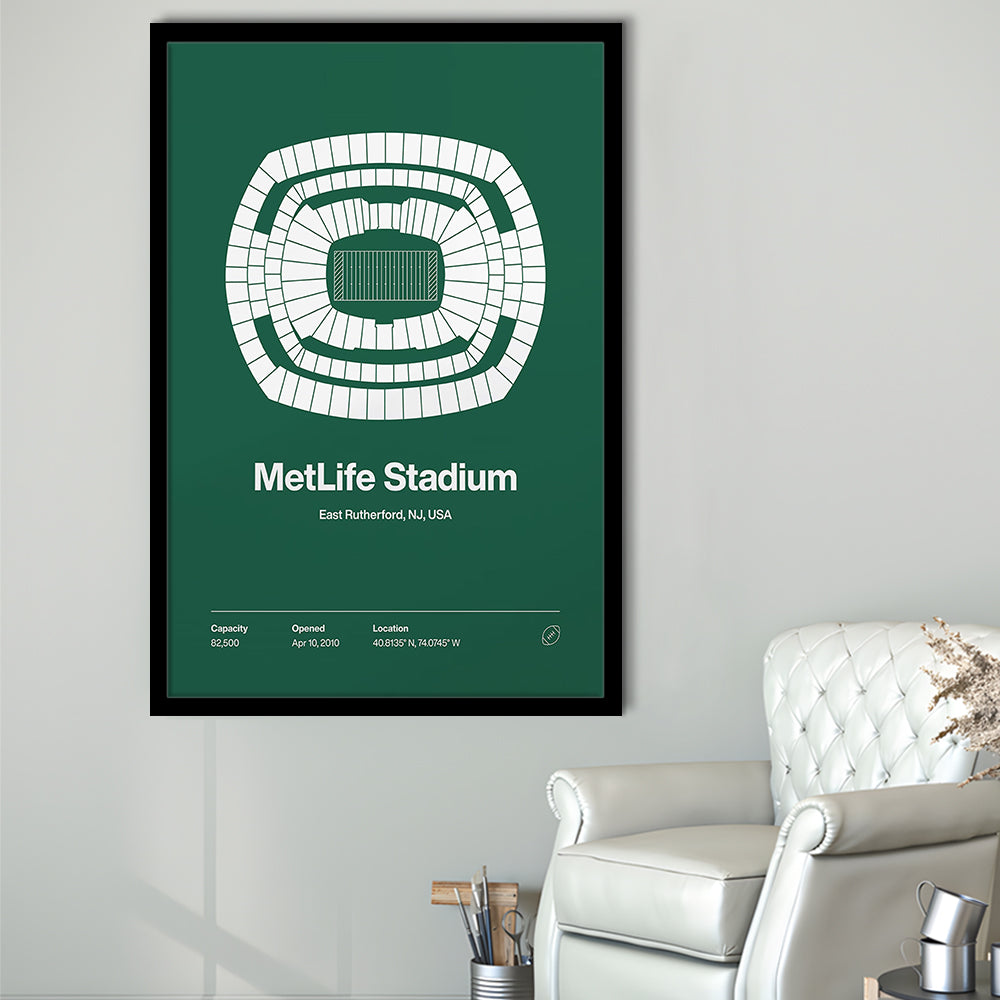 NY Jets Stadium Print, NY MetLife Stadium Print V1, Gifts for him, Sport Art, Framed Art Print Wall Decor