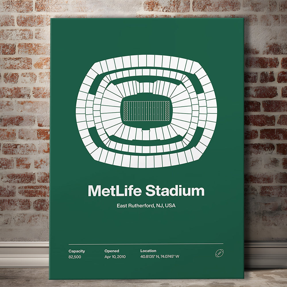 NY Jets Stadium Print, NY MetLife Stadium Print V1, Fan Gifts, Sport Art, Canvas Print Wall Art