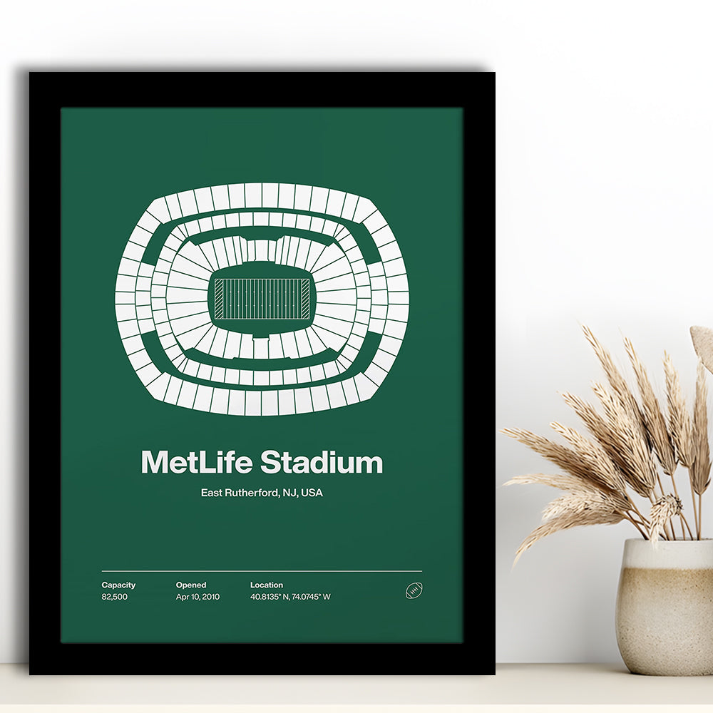 NY Jets Stadium Print, NY MetLife Stadium Print V1, Gifts for him, Sport Art, Framed Art Print Wall Decor
