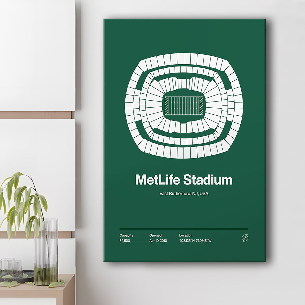 NY Jets Stadium Print, NY MetLife Stadium Print V1, Fan Gifts, Sport Art, Canvas Print Wall Art
