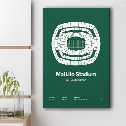 NY Jets Stadium Print, NY MetLife Stadium Print V1, Fan Gifts, Sport Art, Canvas Print Wall Art