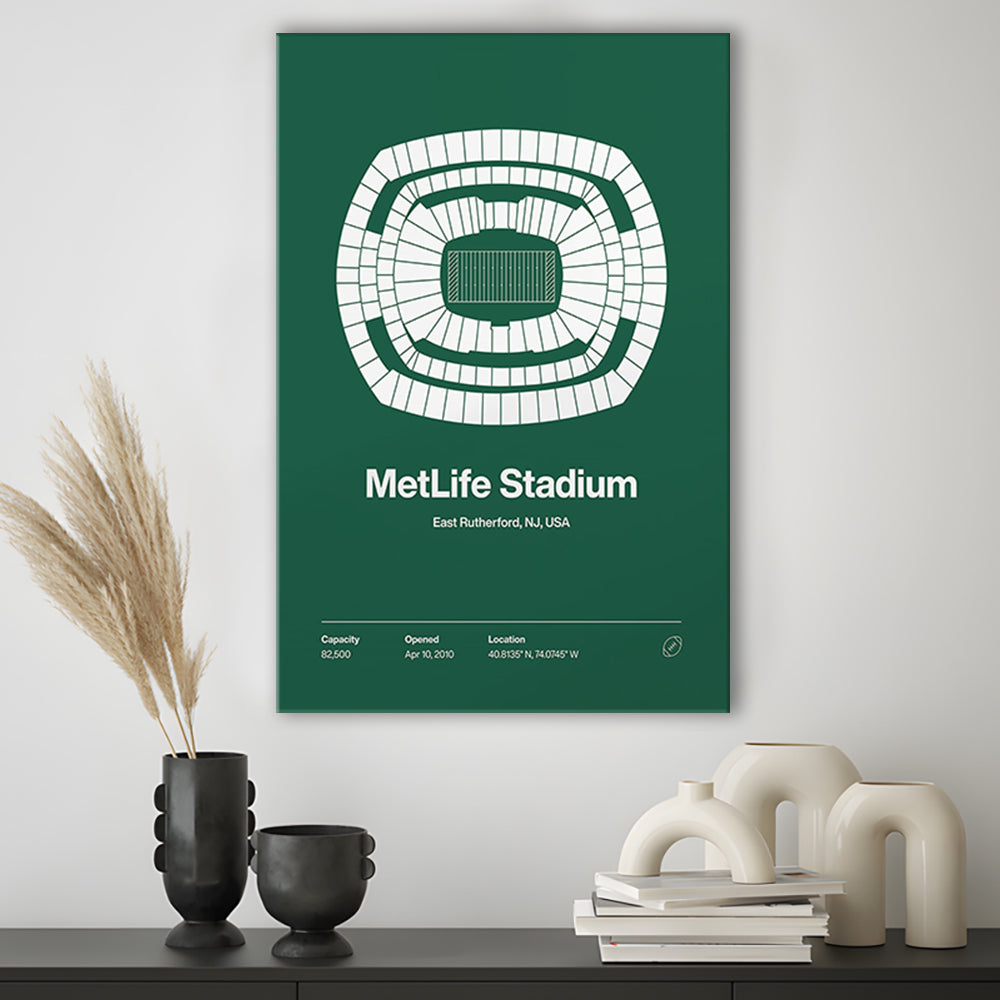 NY Jets Stadium Print, NY MetLife Stadium Print V1, Fan Gifts, Sport Art, Canvas Print Wall Art