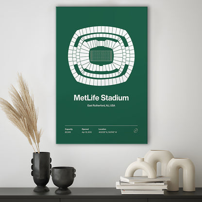 NY Jets Stadium Print, NY MetLife Stadium Print V1, Fan Gifts, Sport Art, Canvas Print Wall Art