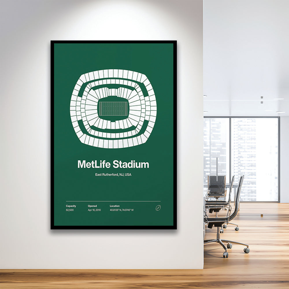 NY Jets Stadium Print, NY MetLife Stadium Print V1, Gifts for him, Sport Art, Framed Art Print Wall Decor