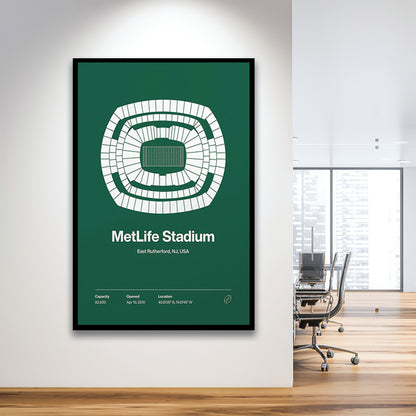 NY Jets Stadium Print, NY MetLife Stadium Print V1, Gifts for him, Sport Art, Framed Art Print Wall Decor