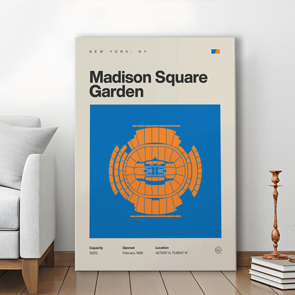 NY Knicks Stadium Print, Madison Square Garden Print, Fan Gifts, Sport Art, Canvas Print Wall Art