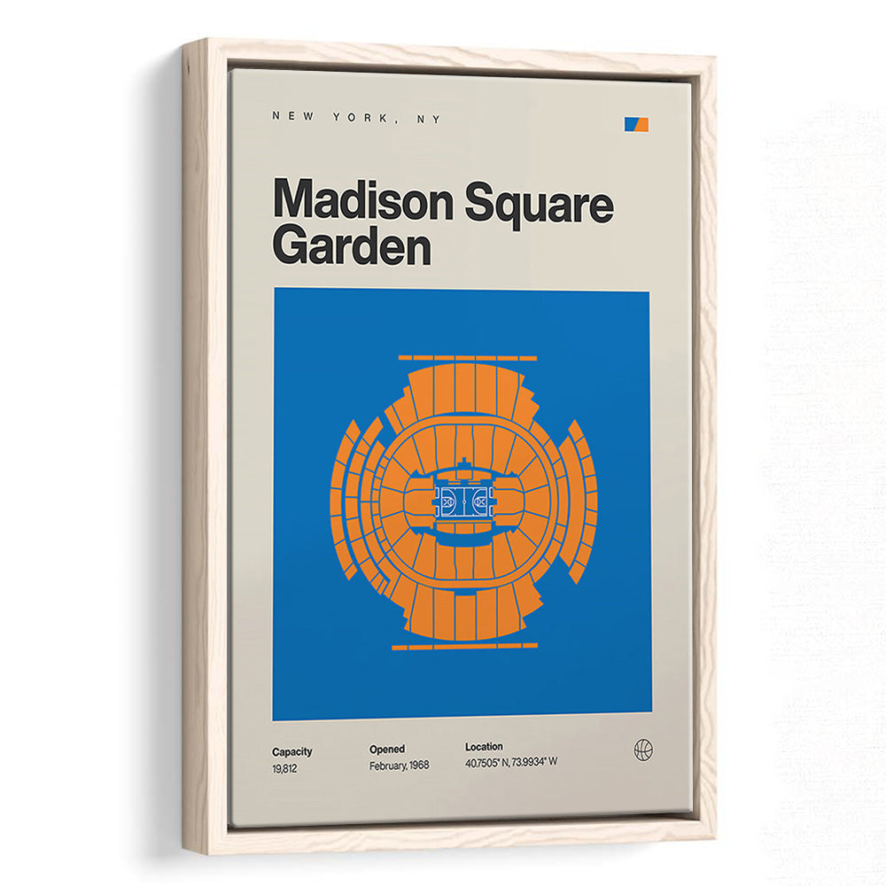 NY Knicks Stadium Print, Madison Square Garden Print, Man Cave Gift, Floating Framed Canvas Print Wall Art