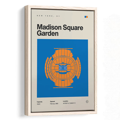 NY Knicks Stadium Print, Madison Square Garden Print, Man Cave Gift, Floating Framed Canvas Print Wall Art