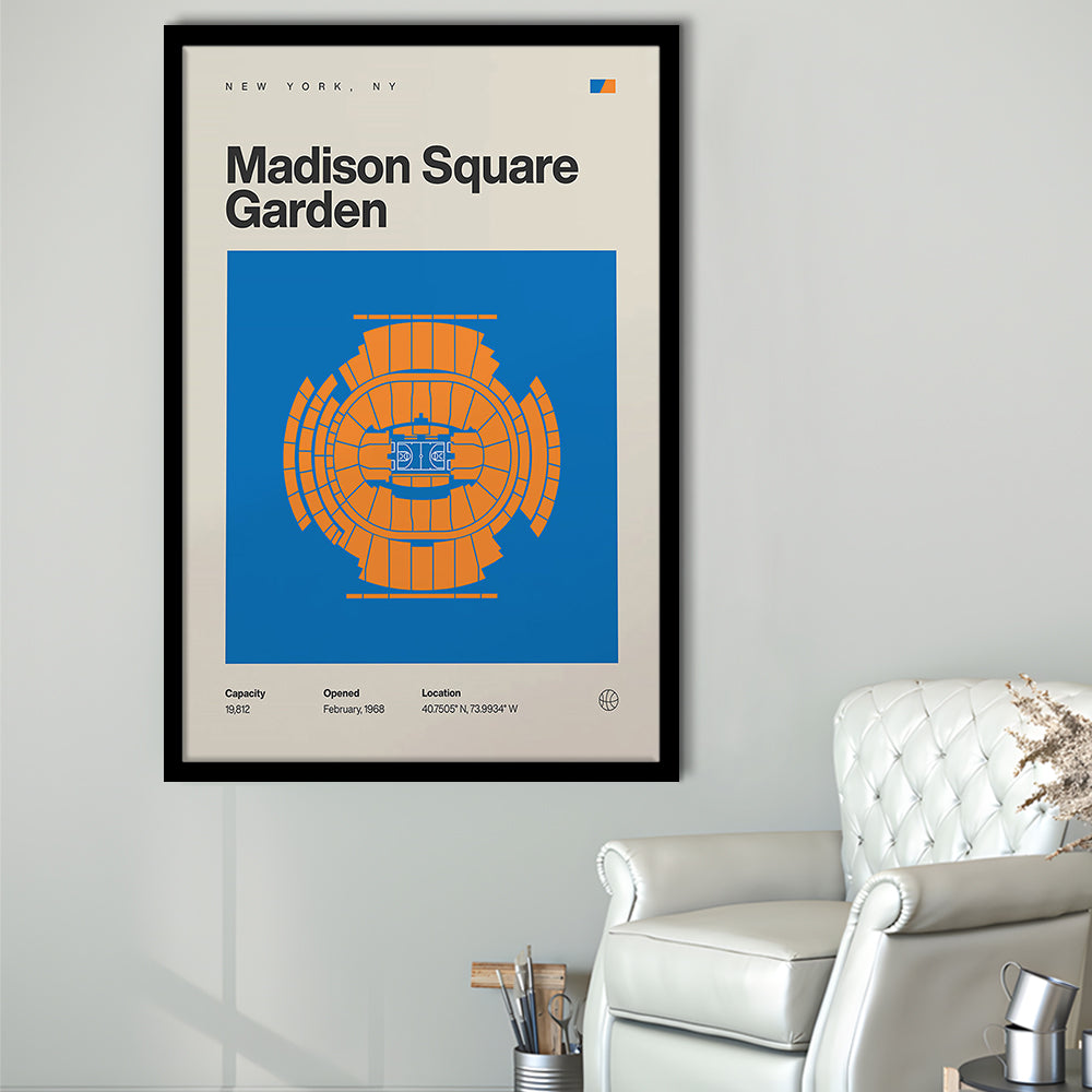 NY Knicks Stadium Print, Madison Square Garden Print, Gifts for him, Sport Art, Framed Art Print Wall Decor