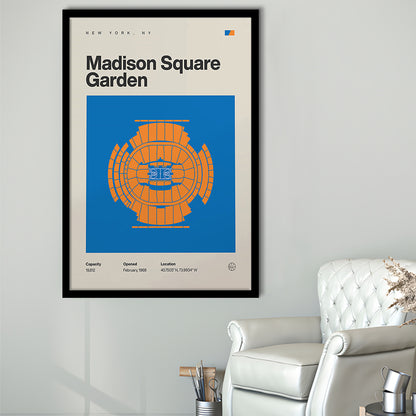 NY Knicks Stadium Print, Madison Square Garden Print, Gifts for him, Sport Art, Framed Art Print Wall Decor