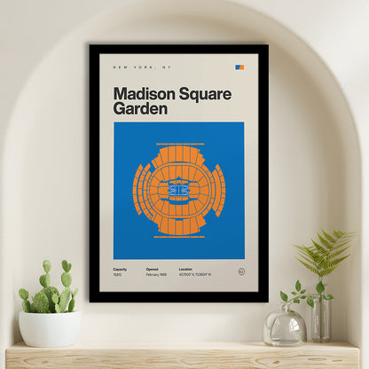 NY Knicks Stadium Print, Madison Square Garden Print, Gifts for him, Sport Art, Framed Art Print Wall Decor