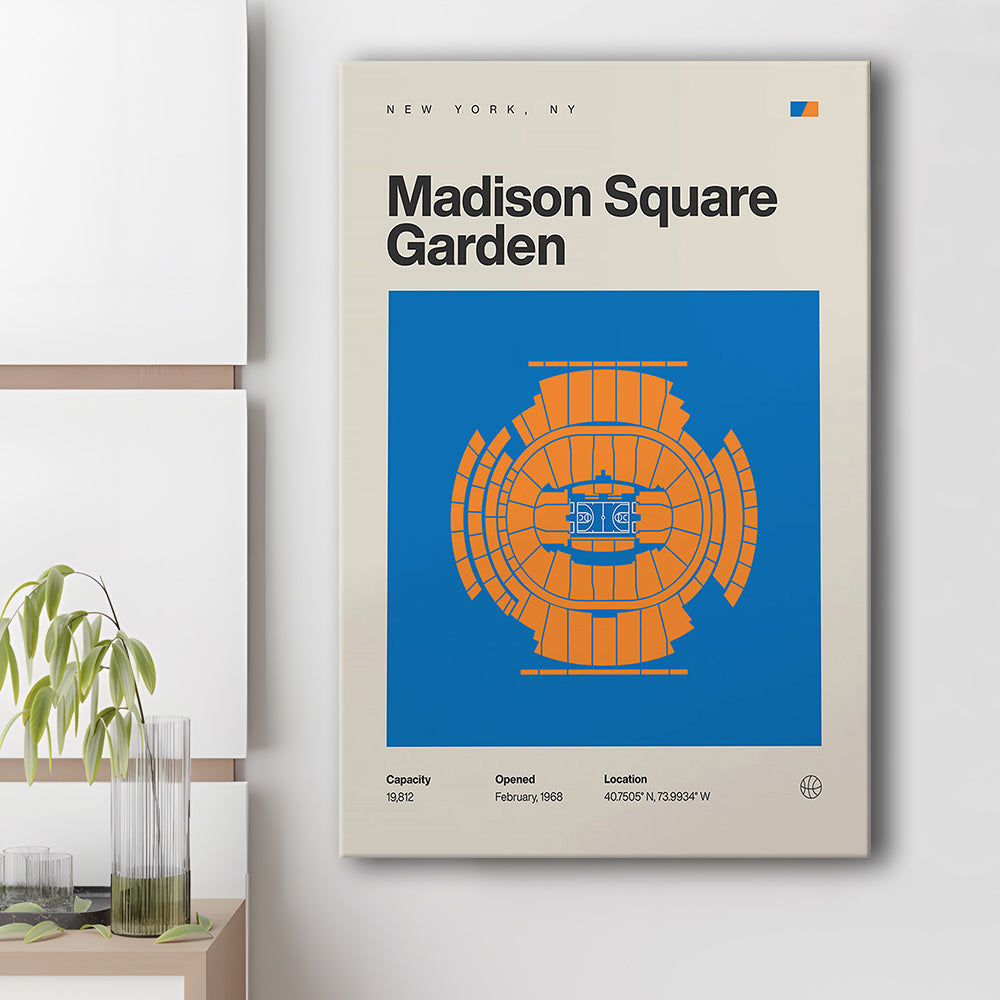 NY Knicks Stadium Print, Madison Square Garden Print, Fan Gifts, Sport Art, Canvas Print Wall Art