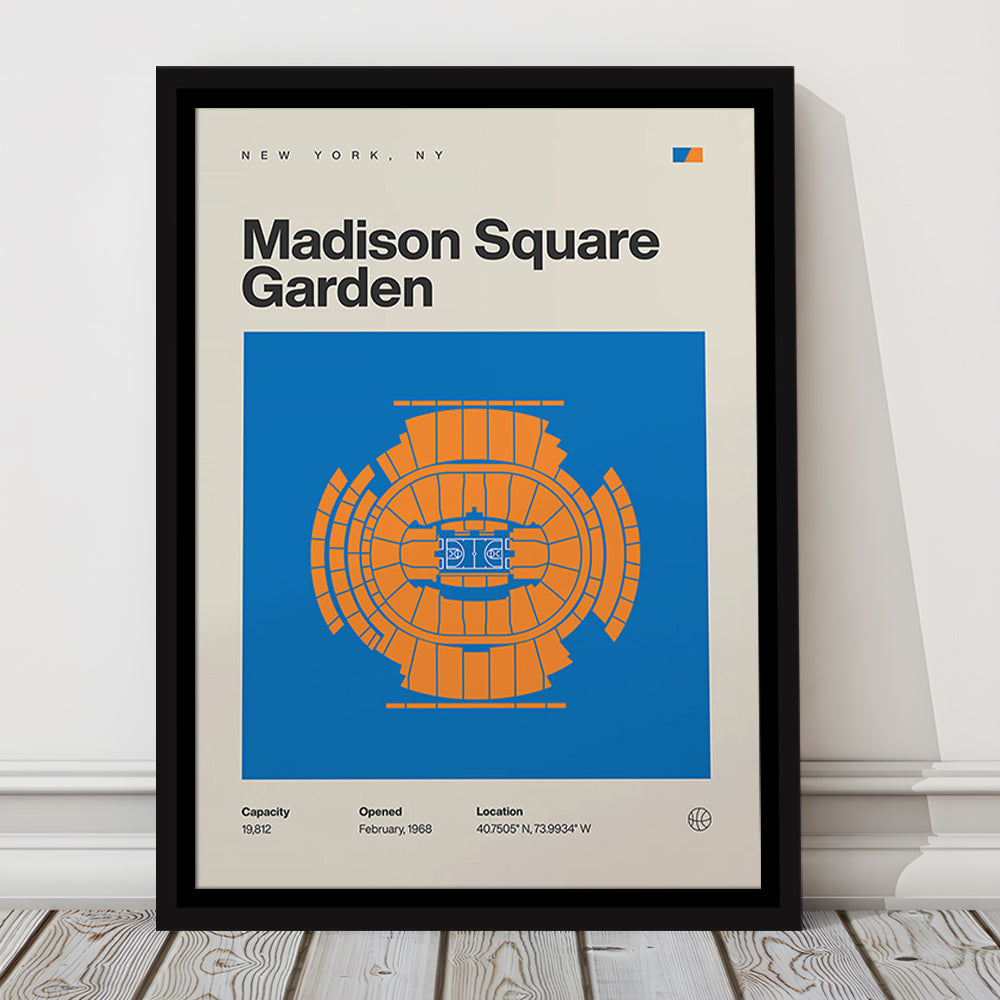 NY Knicks Stadium Print, Madison Square Garden Print, Man Cave Gift, Floating Framed Canvas Print Wall Art