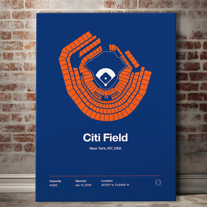New York Mets Stadium Print, Citi Field Print, Fan Gifts, Sport Art, Canvas Print Wall Art