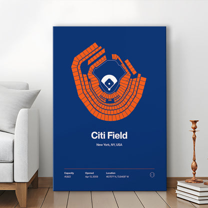 New York Mets Stadium Print, Citi Field Print, Fan Gifts, Sport Art, Canvas Print Wall Art