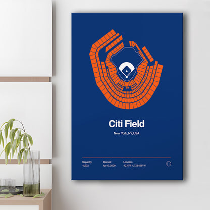 New York Mets Stadium Print, Citi Field Print, Fan Gifts, Sport Art, Canvas Print Wall Art
