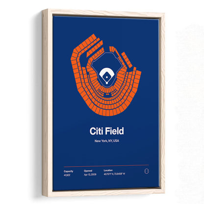 New York Mets Stadium Print, Citi Field Print, Man Cave Gift, Floating Framed Canvas Print Wall Art